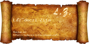 Lédeczi Zita névjegykártya
